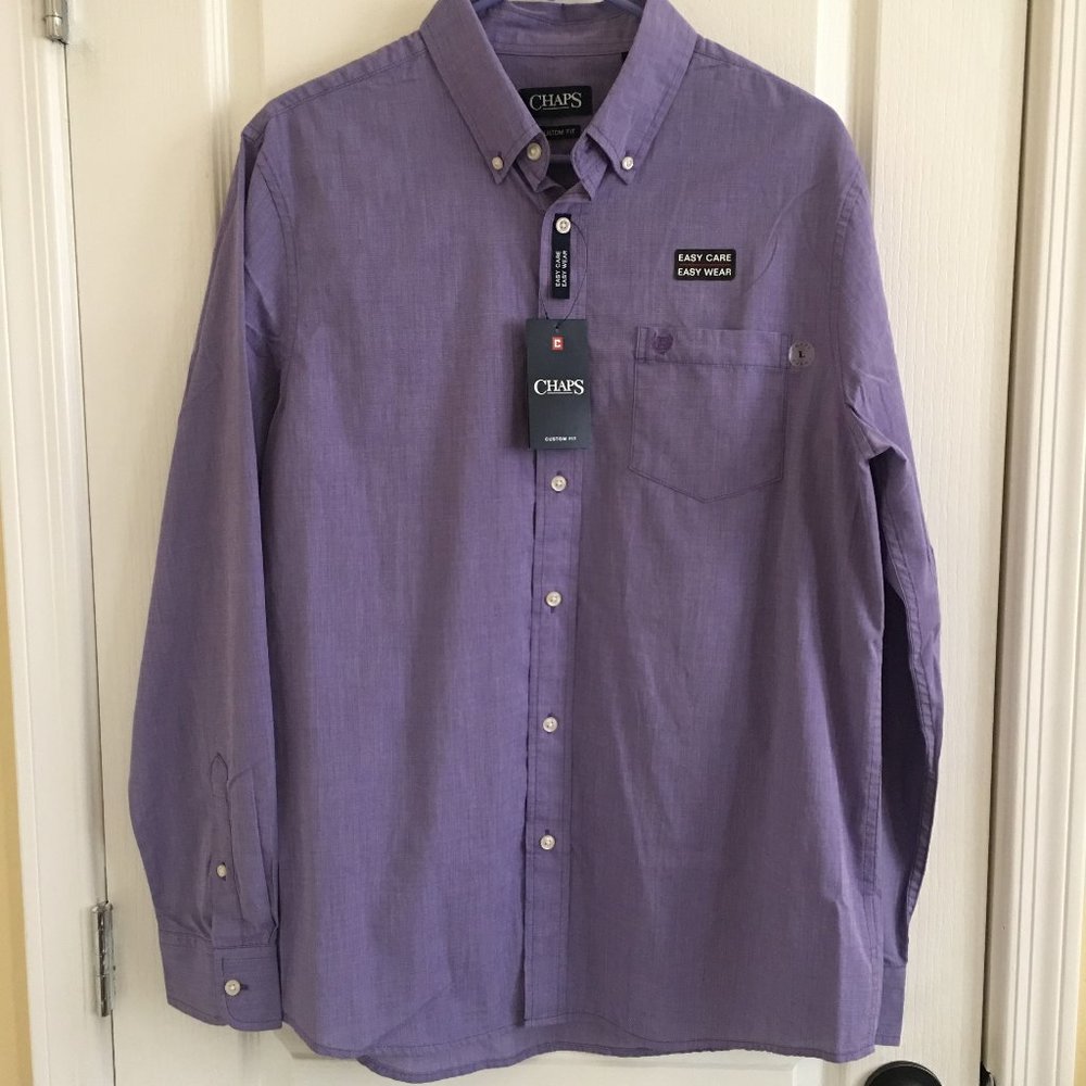 Chaps Long Sleeve Button Down Custom Fit shirt, L